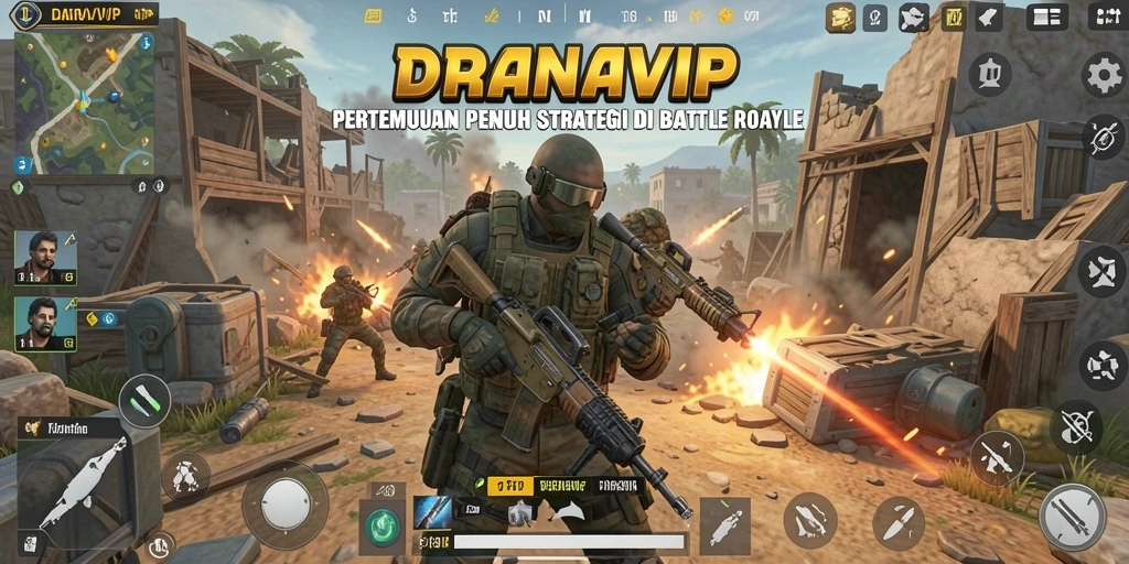Gameplay mendebarkan dalam <strong>DANAVIP</strong> yang menampilkan pertempuran Battle Royale terbaik.