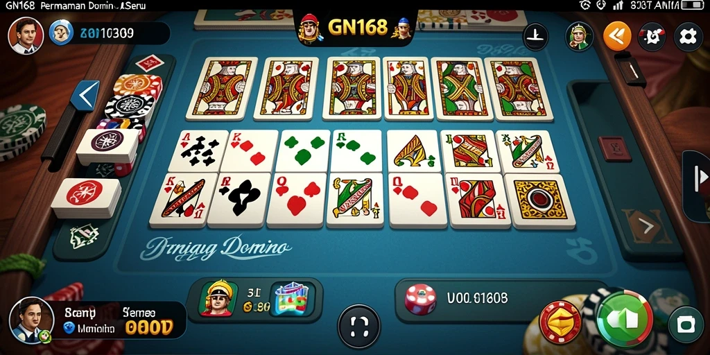 Screenshot gameplay <strong>GN168</strong> menampilkan aksi seru dalam permainan Domino.