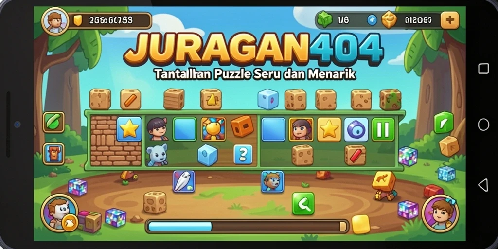 Screenshot JURAGAN404 menampilkan gameplay menarik dan tantangan Puzzle.
