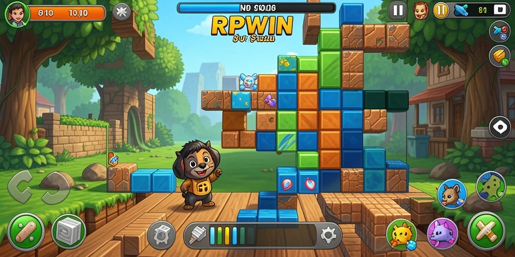 Tampilan gameplay RPWIN yang mengasah strategi dan logika.