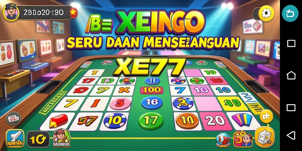 Screenshot XE77 menunjukkan gameplay Bingo yang menarik.